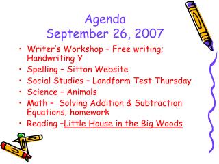 Agenda September 26, 2007