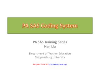 PA SAS Coding System