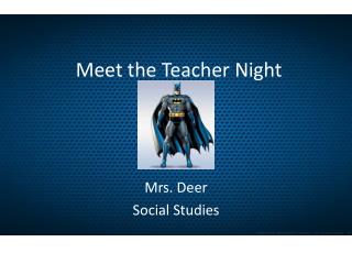 Meet the Teacher Night