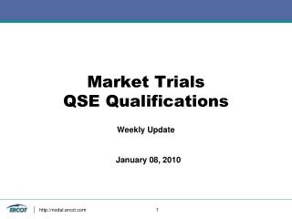 Market Trials QSE Qualifications