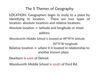 The 5 Themes of Geography