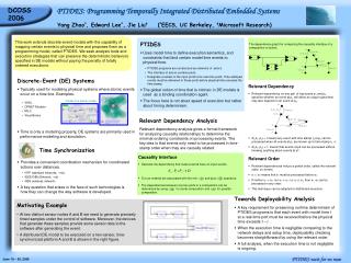 PTIDES: Programming Temporally Integrated Distributed Embedded Systems
