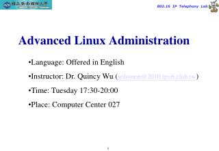 Advanced Linux Administration