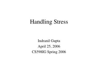 Handling Stress