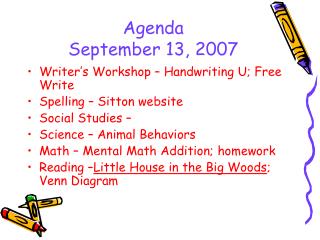 Agenda September 13, 2007