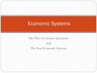 Economic Systems