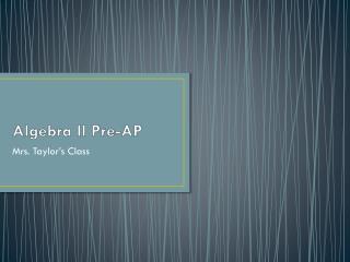 Algebra II Pre-AP