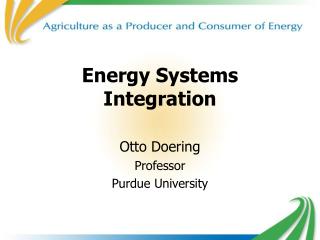 Energy Systems Integration