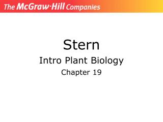 Stern Intro Plant Biology Chapter 19