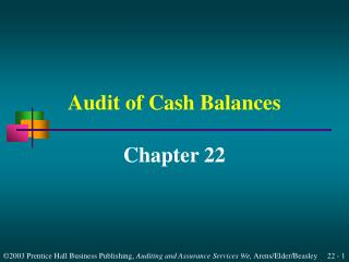 Audit of Cash Balances