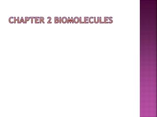 Chapter 2 BioMOlecules