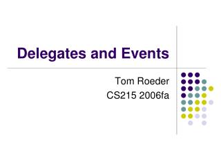 Delegates and Events