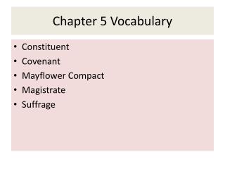 Chapter 5 Vocabulary
