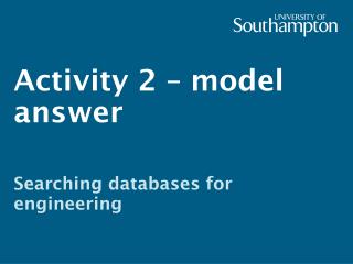 Activity 2 – model answer