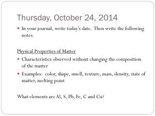Thursday, October 24, 2014