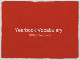 Yearbook Vocabulary