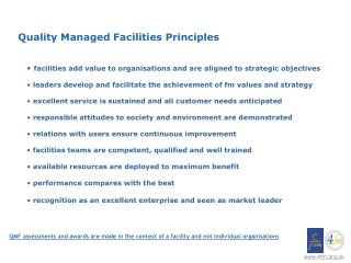 Quality Managed Facilities Principles