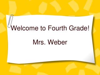 Welcome to Fourth Grade!