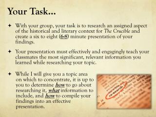 Your Task…