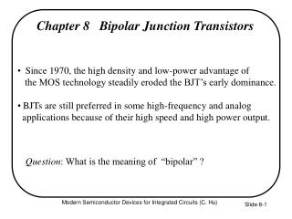 Chapter 8 Bipolar Junction Transistors