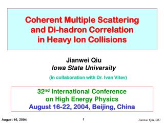 Coherent Multiple Scattering and Di-hadron Correlation in Heavy Ion Collisions