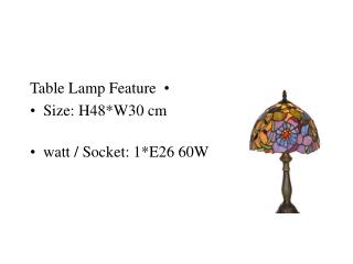 Table Lamp Feature Size: H48*W30 cm watt / Socket: 1*E26 60W
