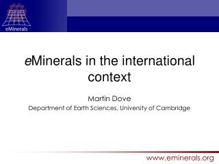 e Minerals in the international context