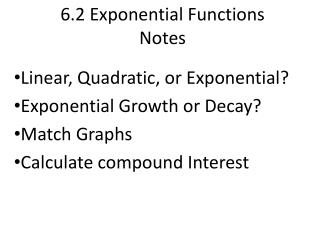 6.2 Exponential Functions Notes