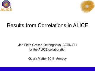 Results from Correlations in ALICE