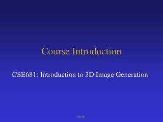 Course Introduction