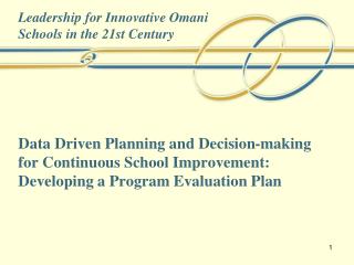 Leadership for Innovative Omani Schools in the 21st Century