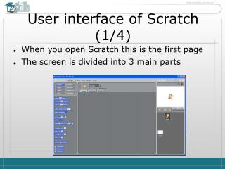 User interface of Scratch ( 1 / 4 )