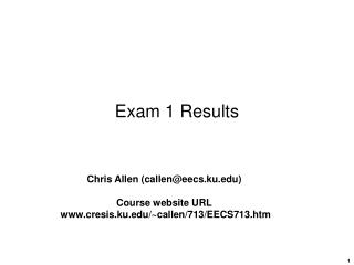 Exam 1 Results