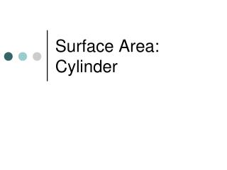 Surface Area: Cylinder