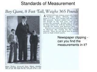 Standards of Measurement