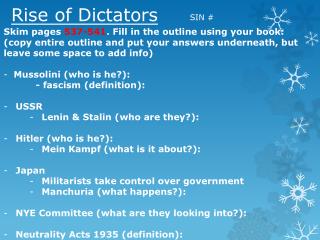 Rise of Dictators