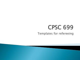 CPSC 699