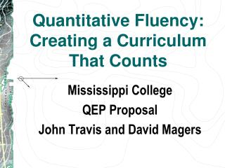 Quantitative Fluency: Creating a Curriculum That Counts