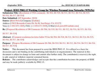 Project: IEEE P802.15 Working Group for Wireless Personal Area Networks (WPANs)