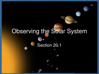 Observing the Solar System