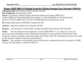 Project: IEEE P802.15 Working Group for Wireless Personal Area Networks (WPANs)