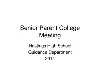 Senior Parent College Meeting
