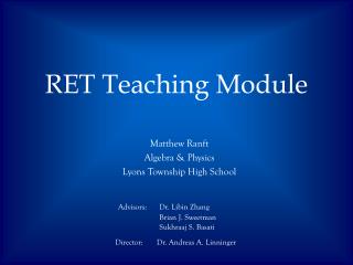 RET Teaching Module