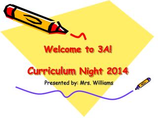 Welcome to 3A! Curriculum Night 2014