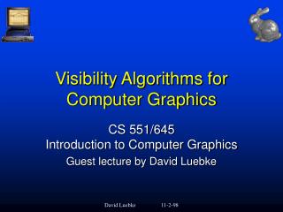 Visibility Algorithms for Computer Graphics