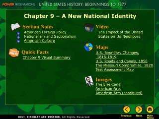 Chapter 9 – A New National Identity