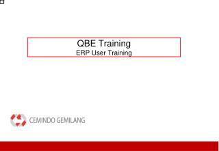 QBE Training ERP User Training