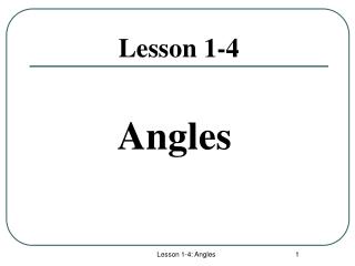 Lesson 1-4