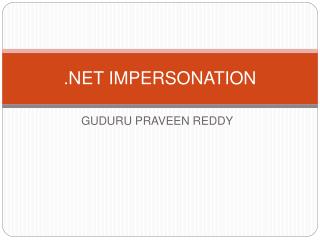 .NET IMPERSONATION