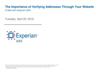 The Importance of Verifying Addresses Through Your Website A Q&amp;A with Experian QAS